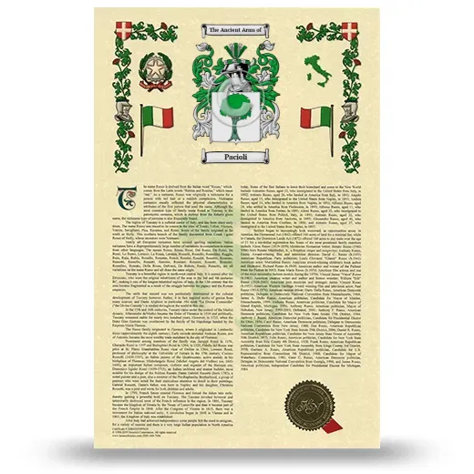 Pacioli Armorial History with Coat of Arms