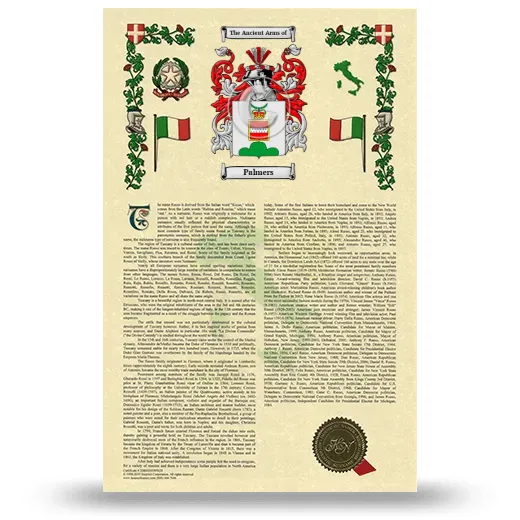 Palmers Armorial History with Coat of Arms