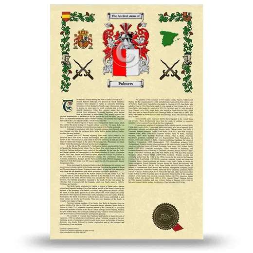 Palmers Armorial History with Coat of Arms