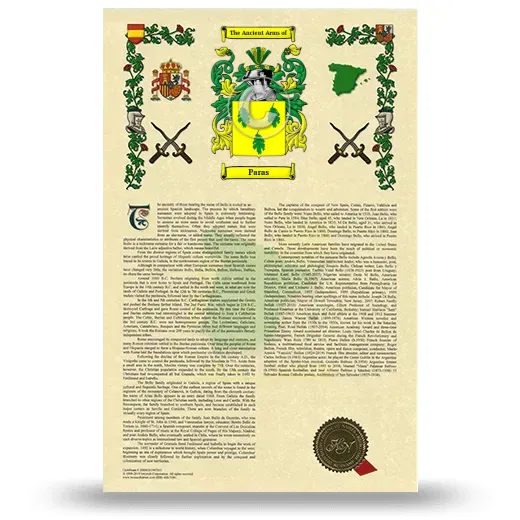 Paras Armorial History with Coat of Arms