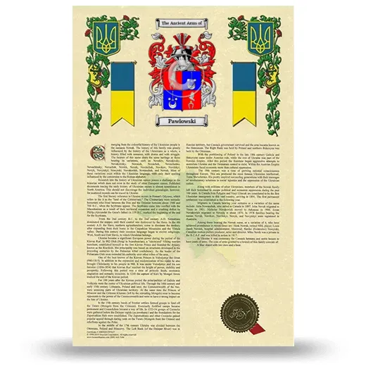 Pawlowski Armorial History with Coat of Arms