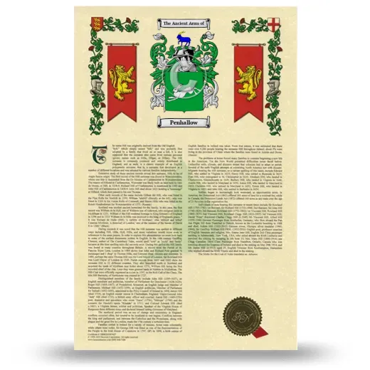 Penhallow Armorial History with Coat of Arms