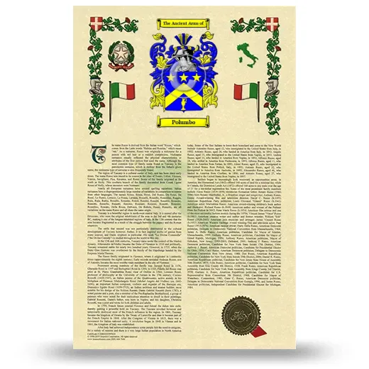 Polumbo Armorial History with Coat of Arms