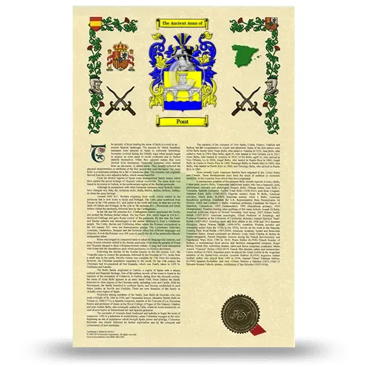 Pont Armorial History with Coat of Arms