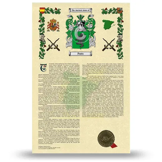 Prats Armorial History with Coat of Arms