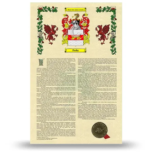 Proby Armorial History with Coat of Arms