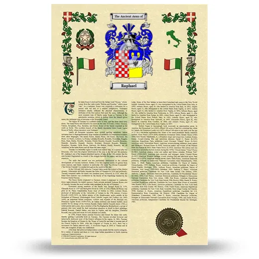 Raphael Armorial History with Coat of Arms