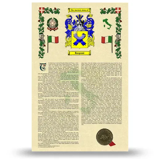 Rasponi Armorial History with Coat of Arms