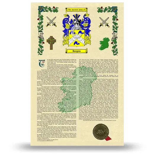 Reegen Armorial History with Coat of Arms