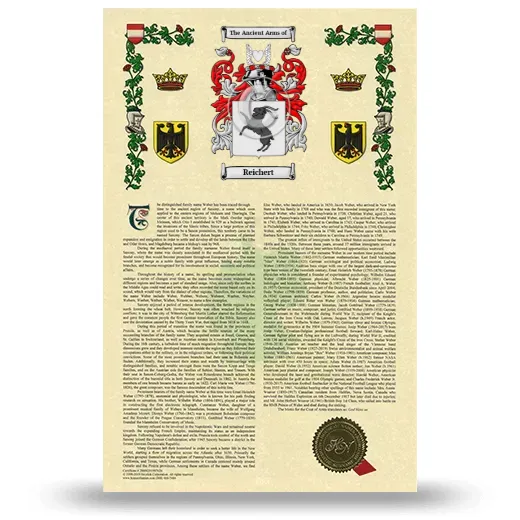 Reichert Armorial History with Coat of Arms