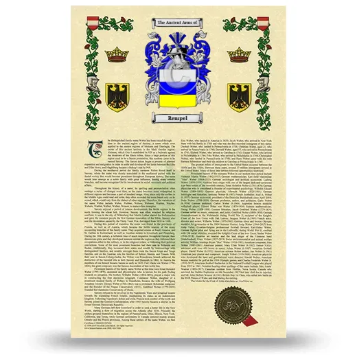 Rempel Armorial History with Coat of Arms