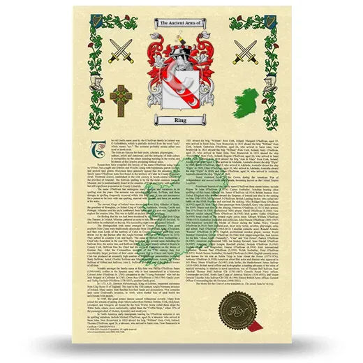 Ring Armorial History with Coat of Arms