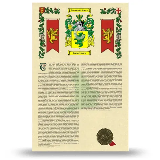 Robertshaw Armorial History with Coat of Arms