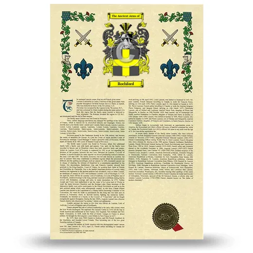 Rochford Armorial History with Coat of Arms