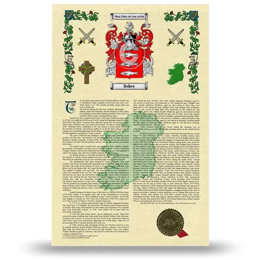 Rokey Armorial History with Coat of Arms