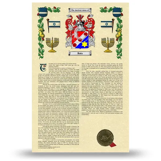 Rots Armorial History with Coat of Arms