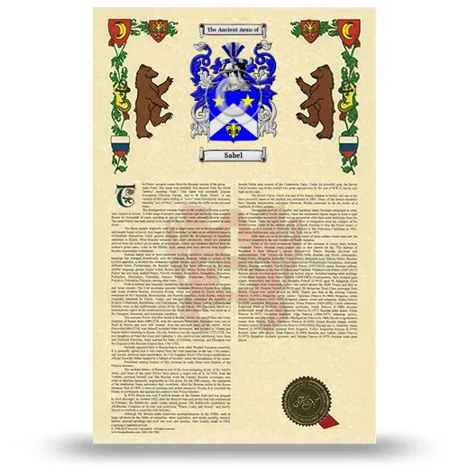 Sabel Armorial History with Coat of Arms