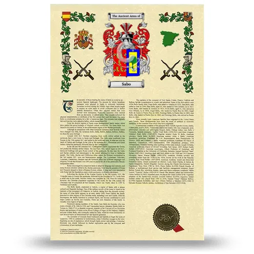 Sabo Armorial History with Coat of Arms