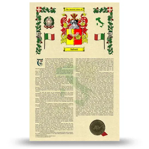 Salvati Armorial History with Coat of Arms