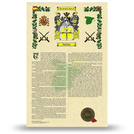 Santoyo Armorial History with Coat of Arms