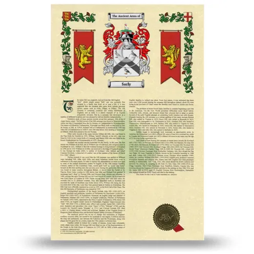 Sarly Armorial History with Coat of Arms