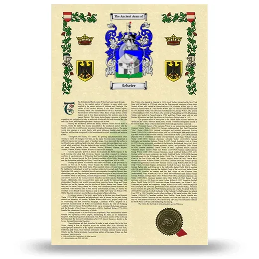 Scheier Armorial History with Coat of Arms