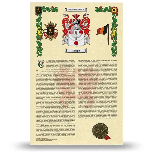 Schipp Armorial History with Coat of Arms