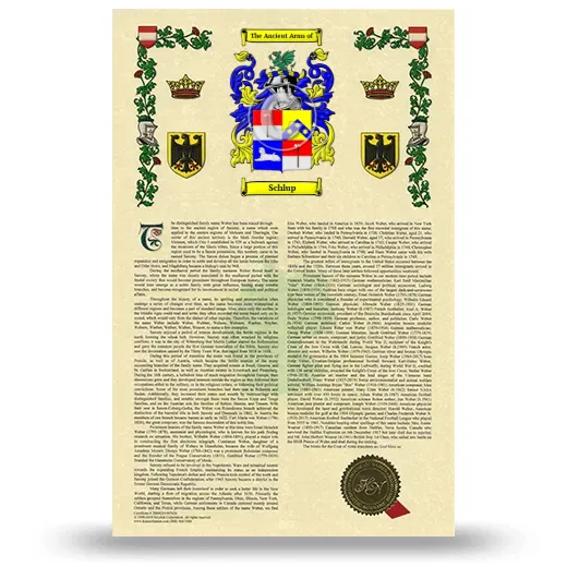 Schlup Armorial History with Coat of Arms