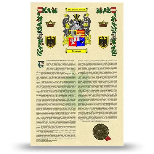Schnurr Armorial History with Coat of Arms