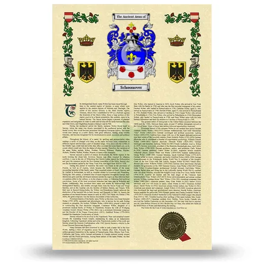 Schoonover Armorial History with Coat of Arms
