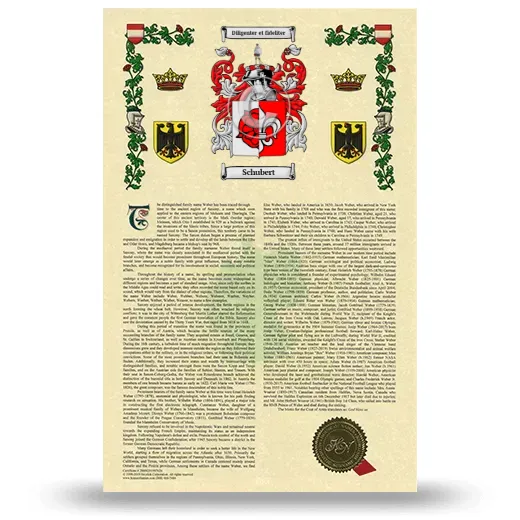 Schubert Armorial History with Coat of Arms
