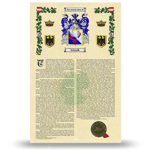Schwalk Armorial History with Coat of Arms