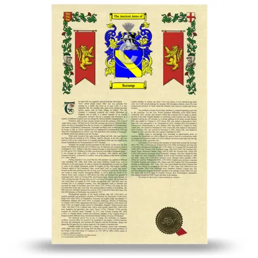 Scroop Armorial History with Coat of Arms