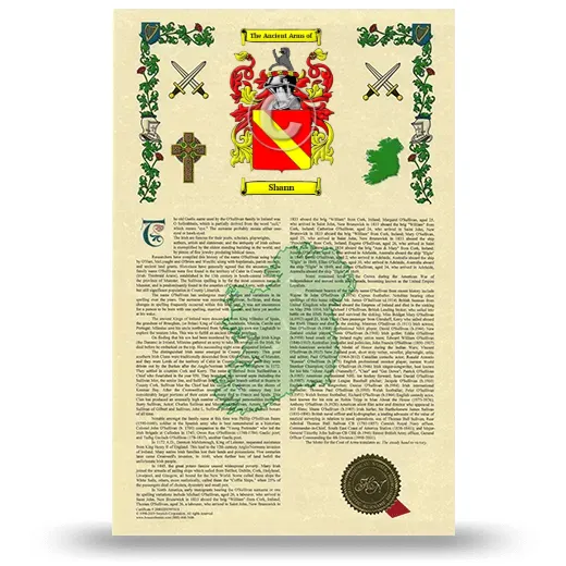 Shann Armorial History with Coat of Arms