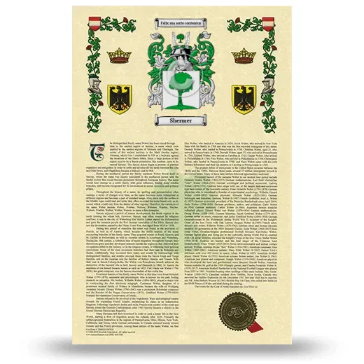 Shermer Armorial History with Coat of Arms