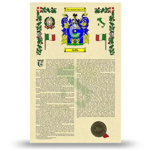 Sicilia Armorial History with Coat of Arms