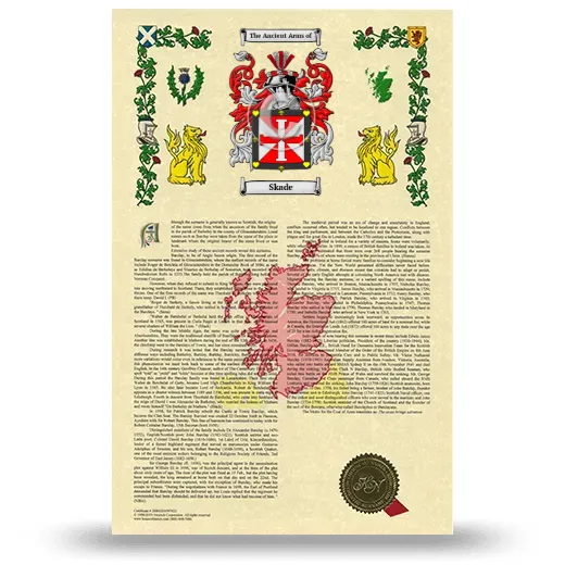 Skade Armorial History with Coat of Arms