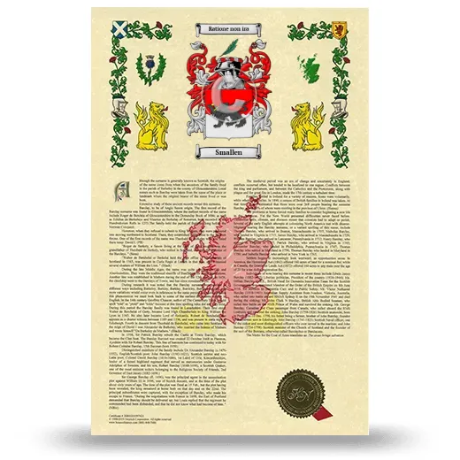 Smallen Armorial History with Coat of Arms