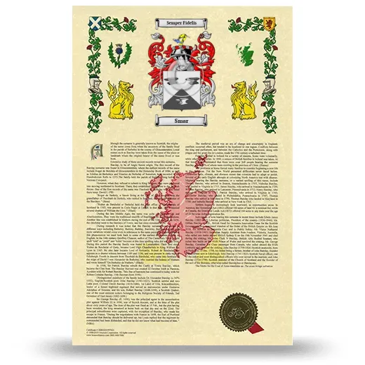 Smar Armorial History with Coat of Arms