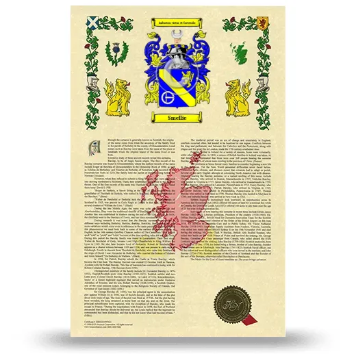 Smellie Armorial History with Coat of Arms