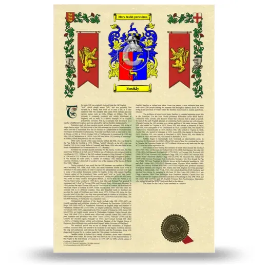 Sookly Armorial History with Coat of Arms