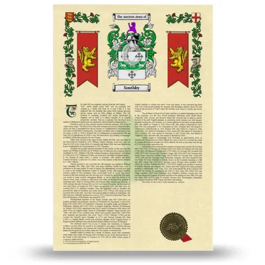 Southby Armorial History with Coat of Arms