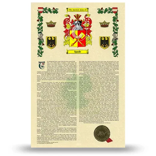Spade Armorial History with Coat of Arms
