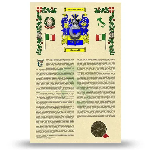 Stevanelli Armorial History with Coat of Arms
