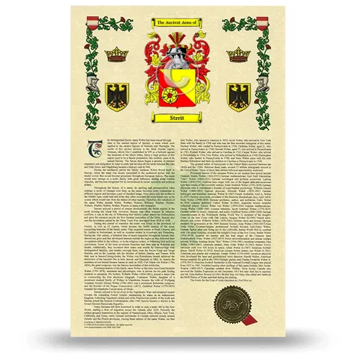 Streit Armorial History with Coat of Arms