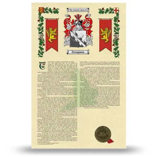 Strongman Armorial History with Coat of Arms