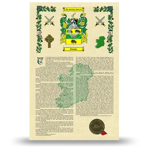 Swany Armorial History with Coat of Arms