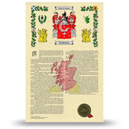 Swinbourne Armorial History with Coat of Arms