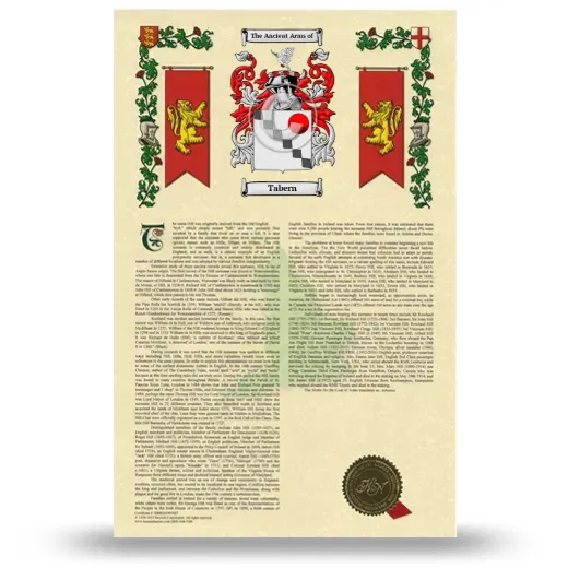 Tabern Armorial History with Coat of Arms