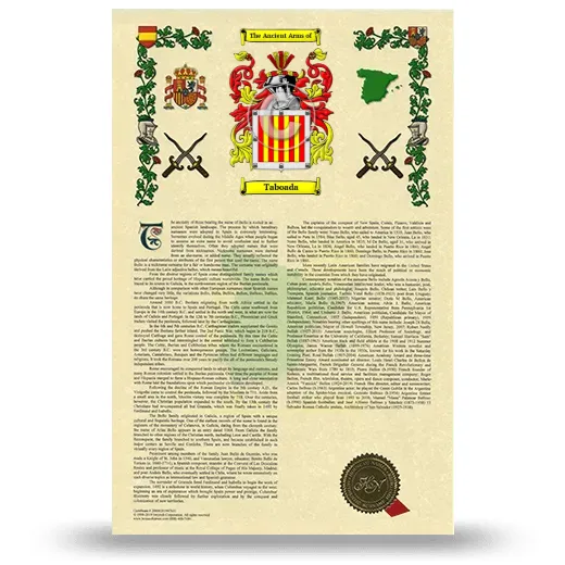 Taboada Armorial History with Coat of Arms